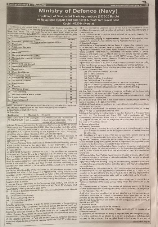 Indian Navy Trade Apprentice Recruitment 2025 Exam Date Out, Eligibility, Salary, Selection Process 2 Navy-Trade-Apprentice-Recruitment-2025