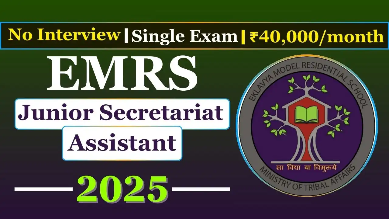 EMRS Junior Secretariat Assistant 2025 Notification For 721+ Posts 1 EMRS Junior Secretariat Assistant